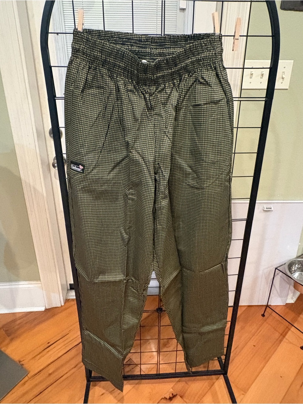Chefware Five-Star Baggy Men’s Pants — Green Houndstooth